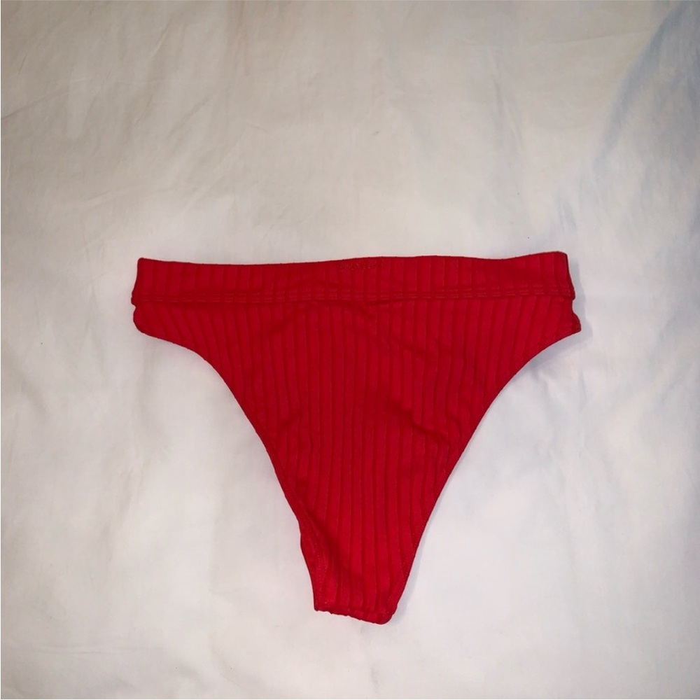 Billabong Red Maui Ribbed Bikini Bottom - Picture 4 of 7